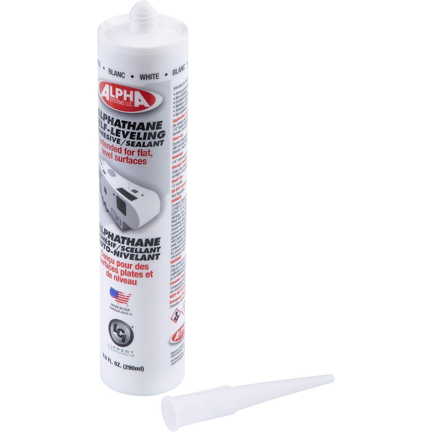 Lippert 5121 ALPHATHANE Self-Leveling Sealant - 9.8 oz. Tube (White)