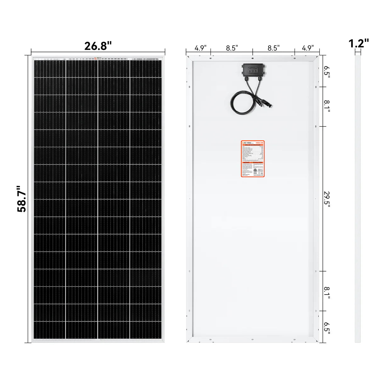 MEGA 200 MAX | 200 Watt 24 Volt Solar Panel