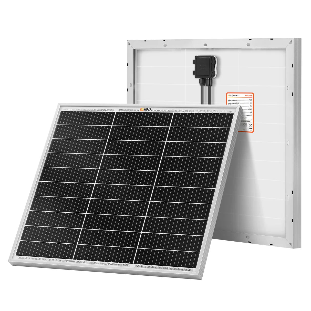 MEGA 50 | 50 Watt Solar Panel | Compact 12V Off-Grid Solar Panel